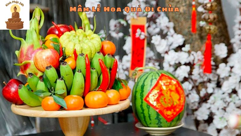 Cách bày mâm lễ hoa quả đi chùa đúng chuẩn